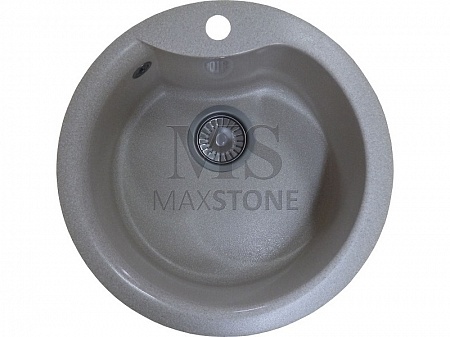 Мойка керам.Maxstone 47 МС-1 круглая (светло серый глянец)